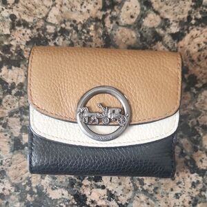 Coach Tri-Color Women's Wallet in Tan, White, and Black